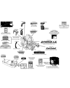 Label Map Diagram and Parts List for Z-FORCELZ54 (17BIDAGC-17BIDAGC010)(2015) Cub Cadet Lawn Tractor